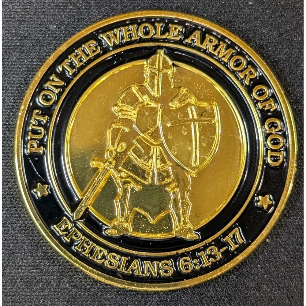 Armor of God Challenge Coin – Ephesians 6:13–17 Christian Knight‎ Faith Token